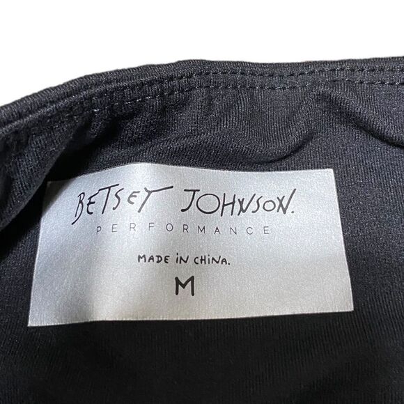 Betsey Johnson Performance Wm’s Sz Med Black White Polka Dot Cropped Leggings - Picture 4 of 5